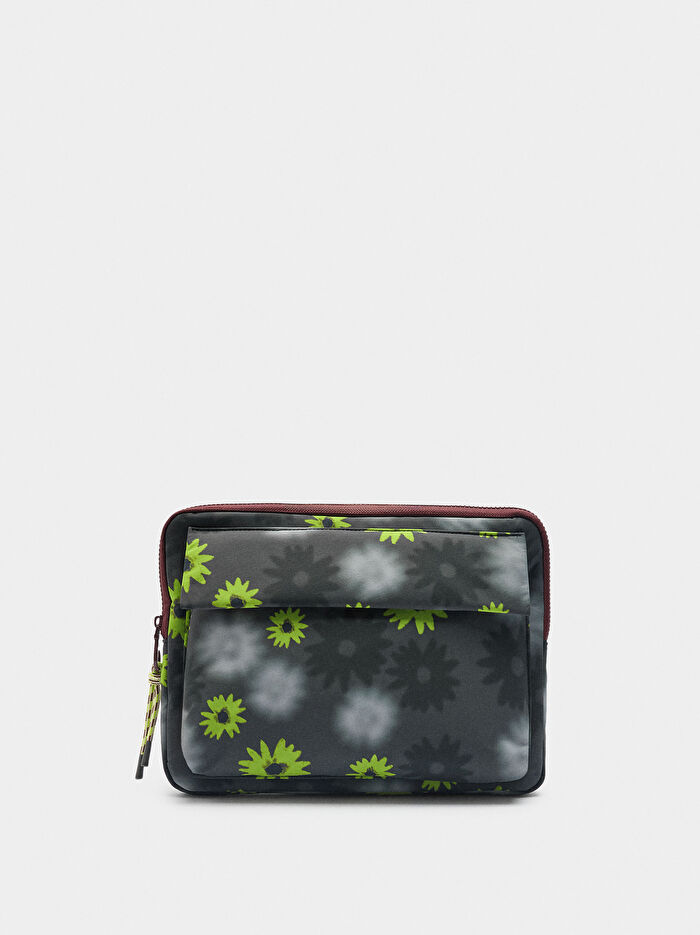 Desenli Teknik Kumaş Laptop Kılıfı