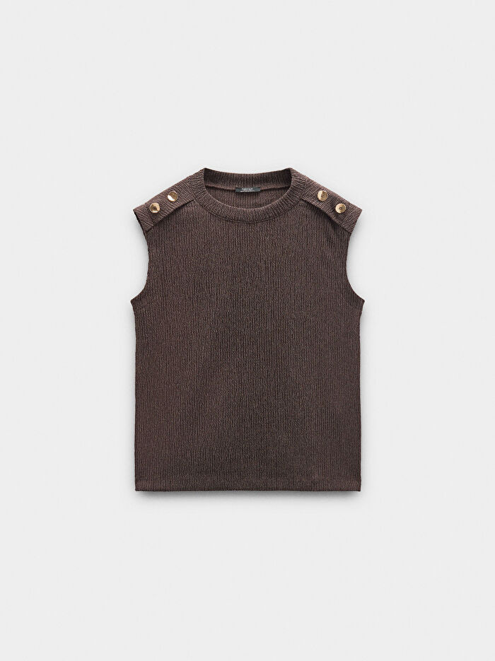 Düğmeli ve Dokulu Üst