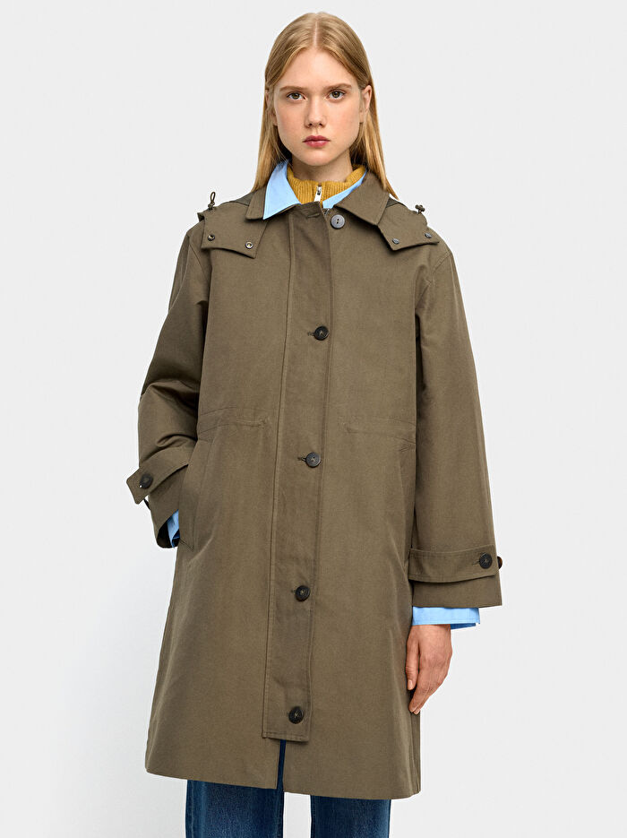 Cepli ve Kapüşonlu Trençkot