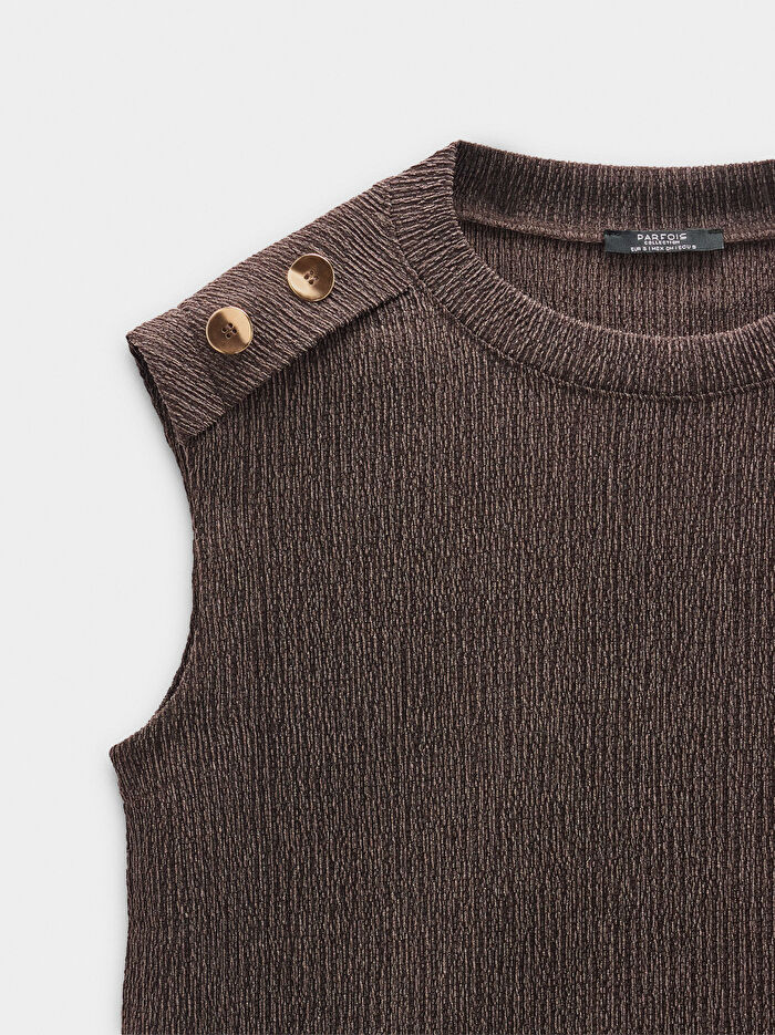 Düğmeli ve Dokulu Üst