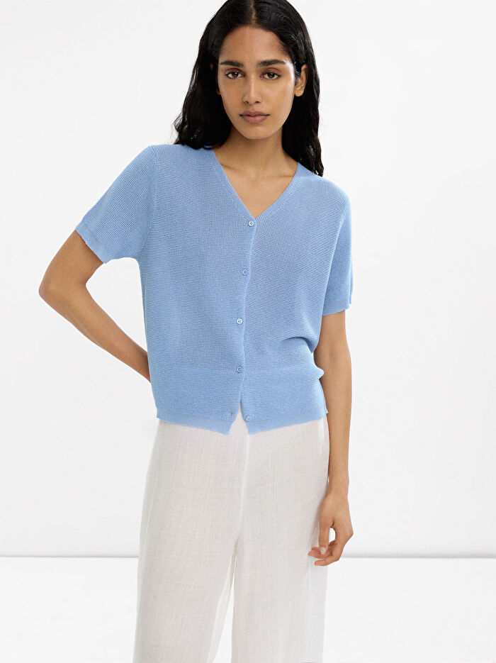 Örme Kısa Kollu Hırka