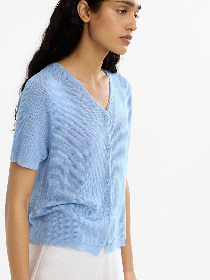 Örme Kısa Kollu Hırka