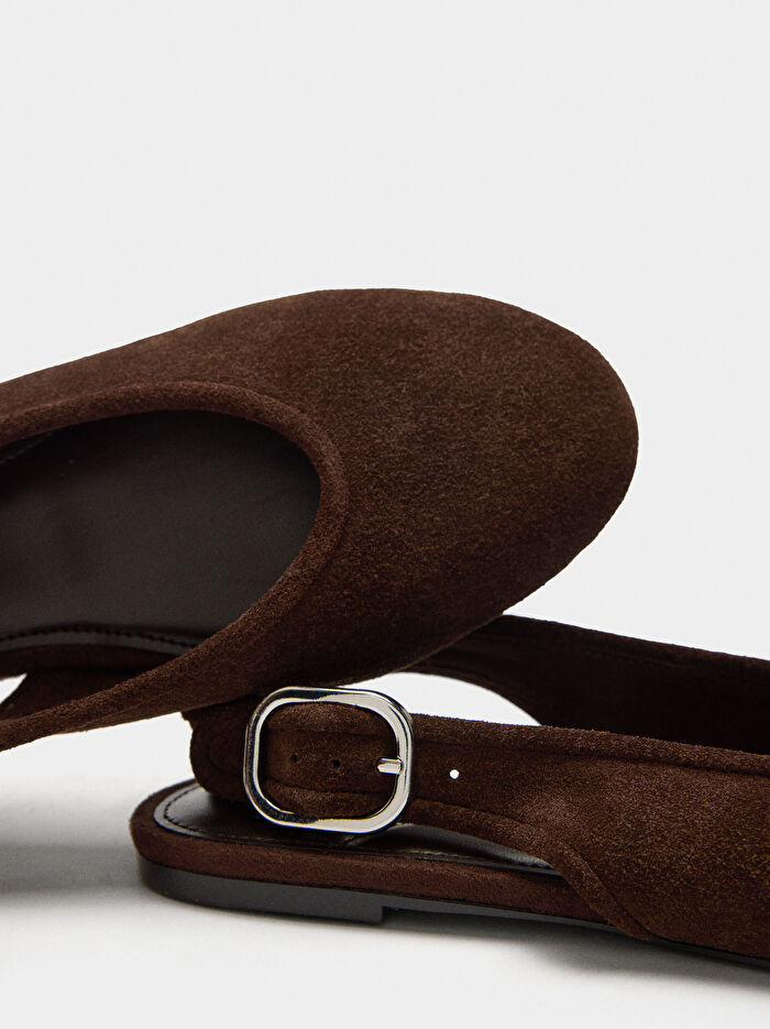 Arkası Bantlı Deri Babet