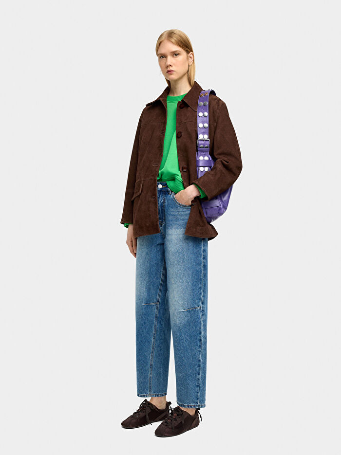 Yıkanmış Efektli Denim Pantolon