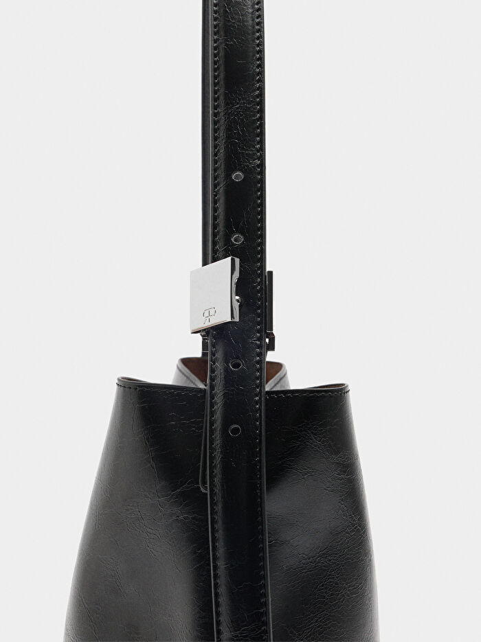 Doku Efektli Bucket Çanta