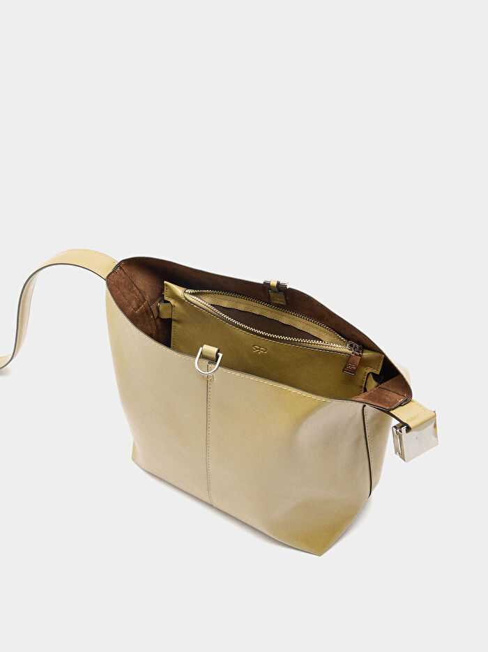 Doku Efektli Bucket Çanta