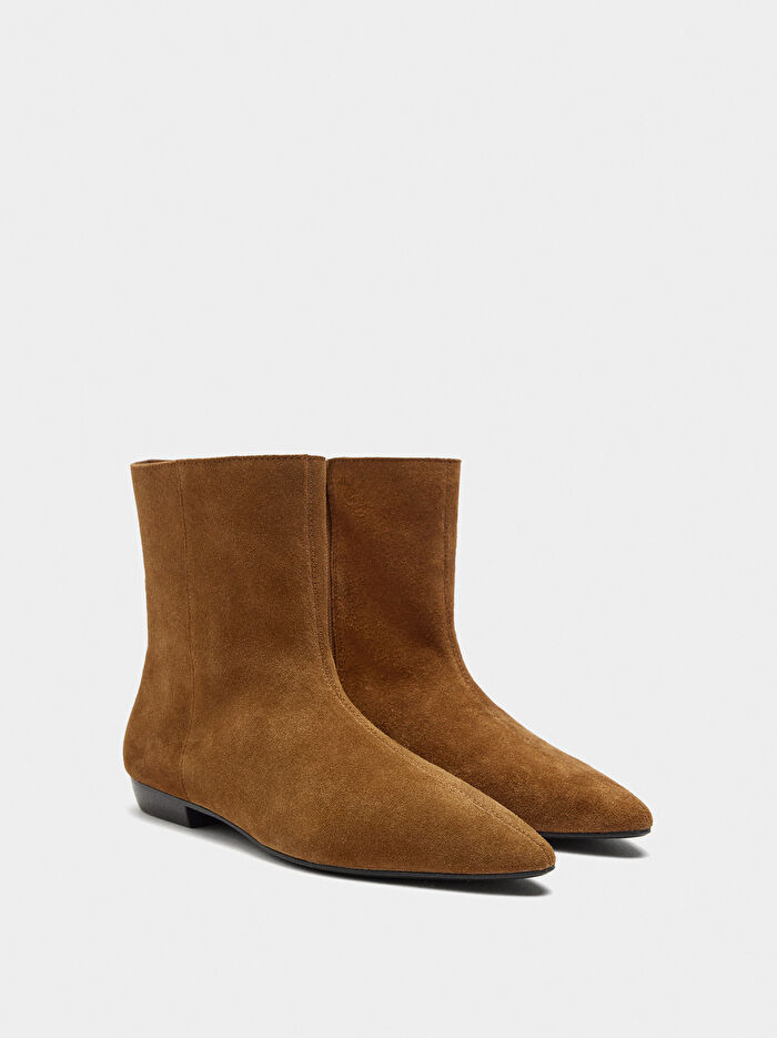 Dikiş Detaylı Deri Bot