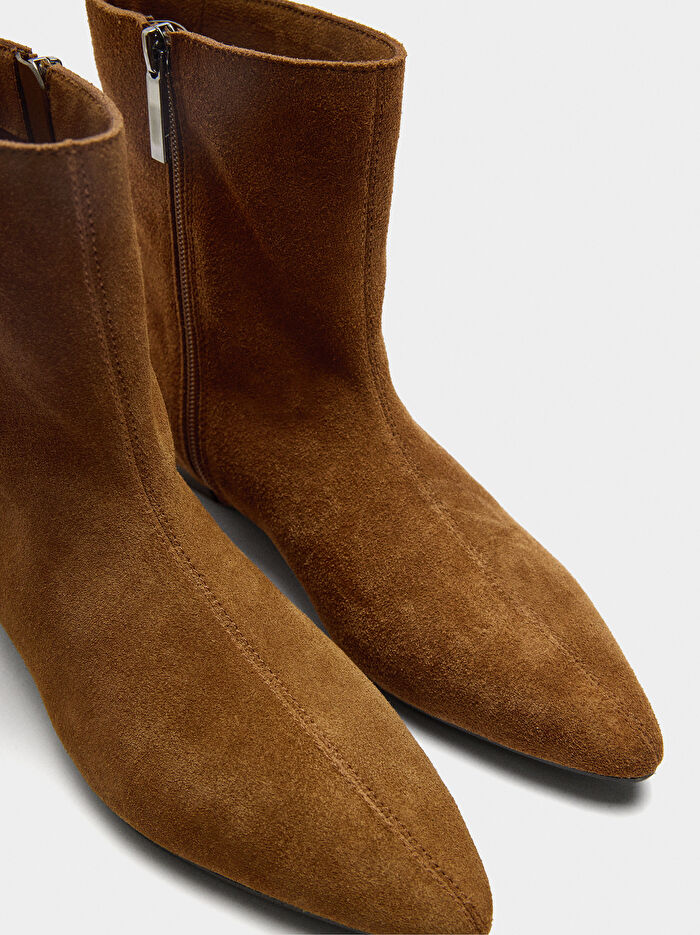 Dikiş Detaylı Deri Bot