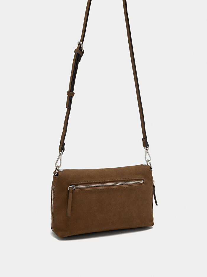 Suni Deri Zımba Detaylı Omuz Çantası