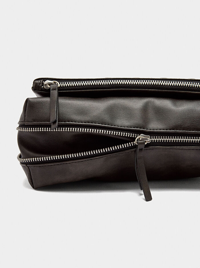 Suni Deri Zımba Detaylı Omuz Çantası