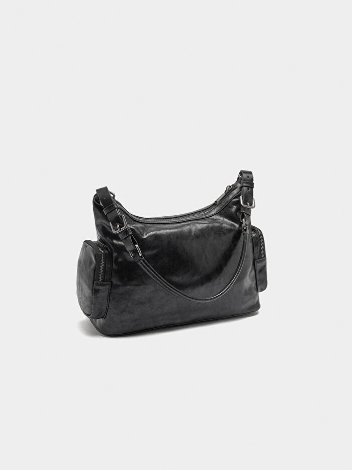 Eskitme Efektli Omuz Çantası