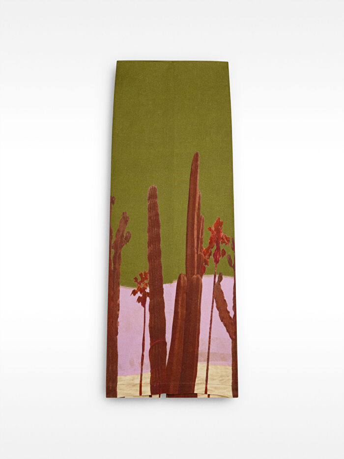 %100 Keten Desenli Etek