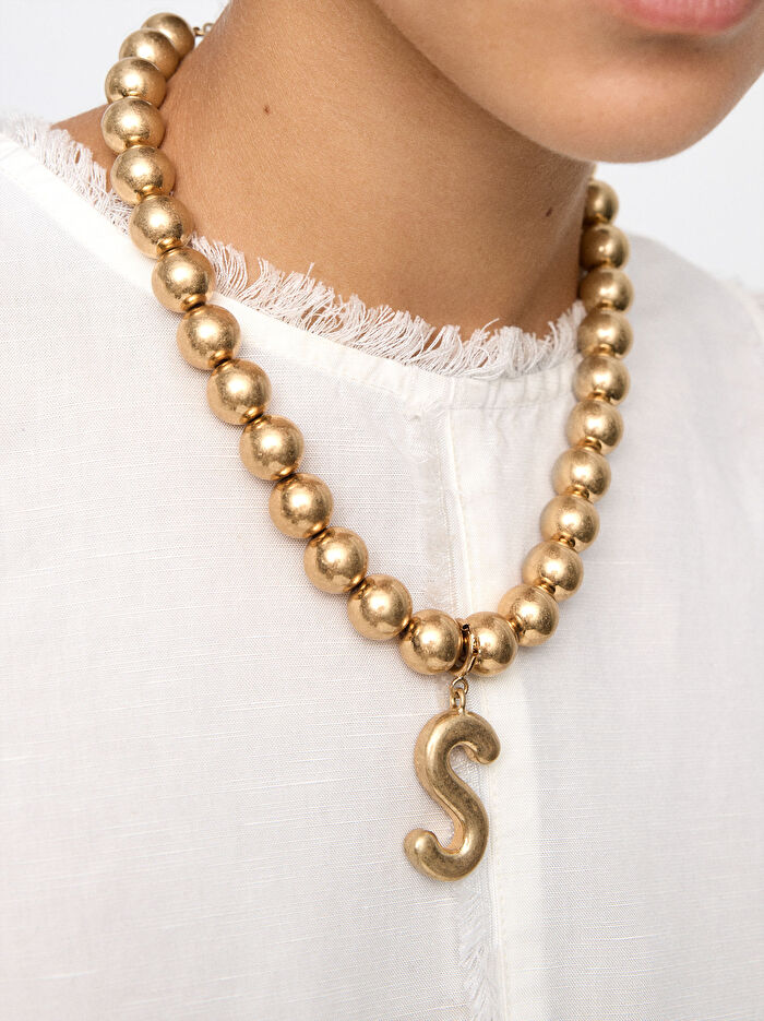 Boncuklu Kısa Kolye