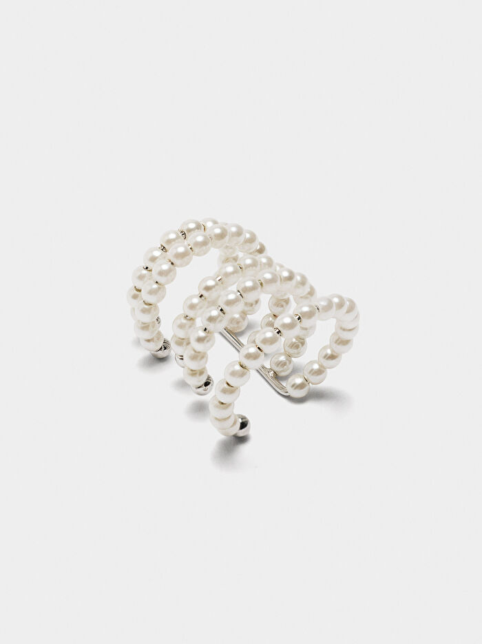 İncili Kıkırdak Küpesi