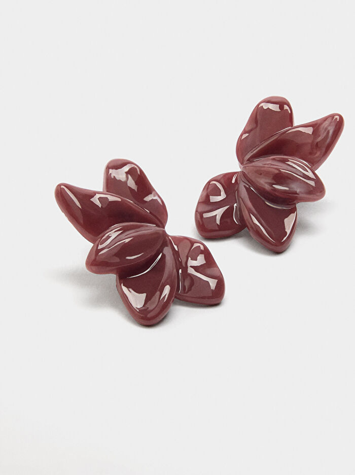 Resin Çiçek Küpe