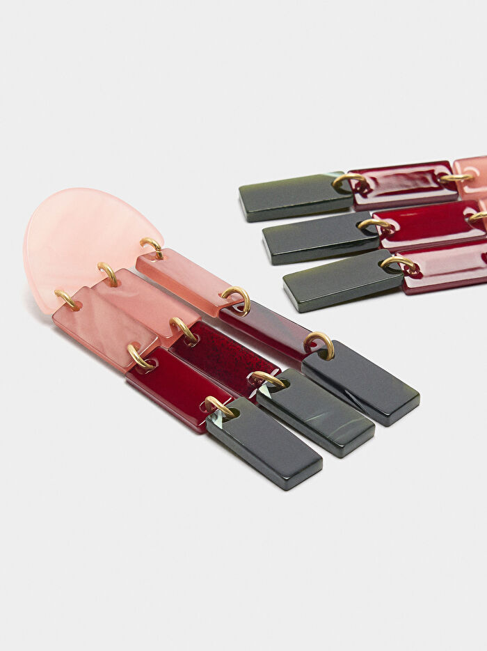 Çok Renkli Geometrik Küpe