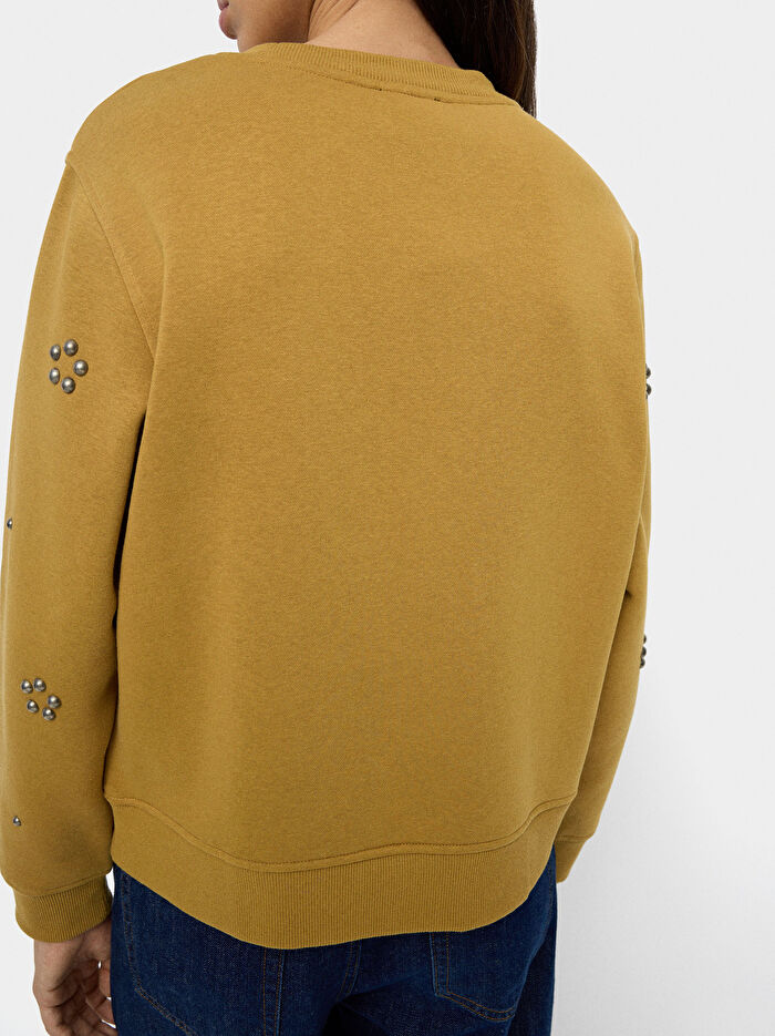 Aplike Detaylı Pamuklu Sweatshirt