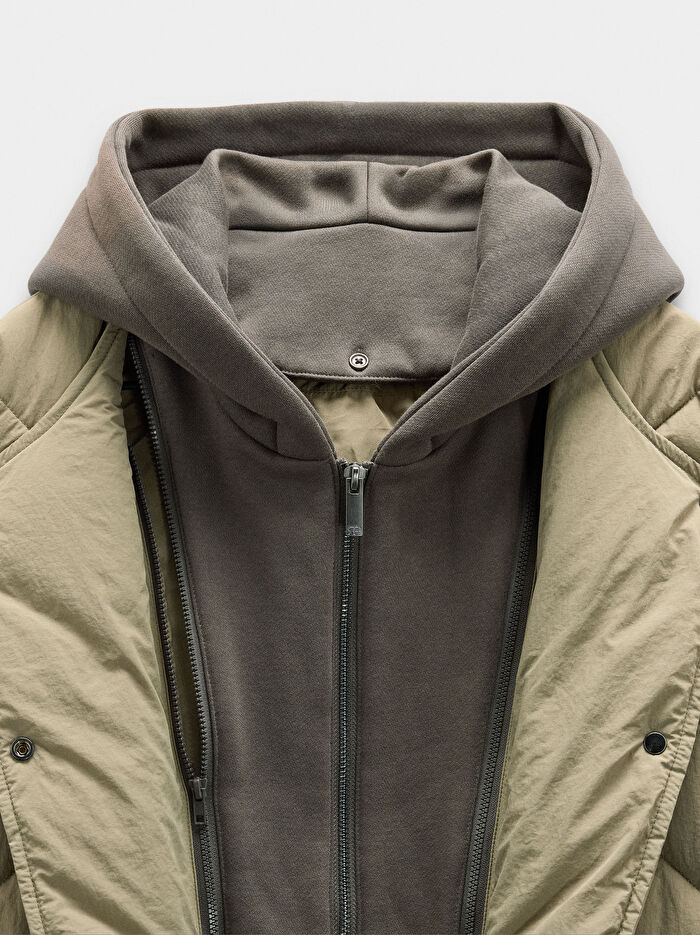 Çıkarılabilir Kapüşonlu Kapitone Ceket