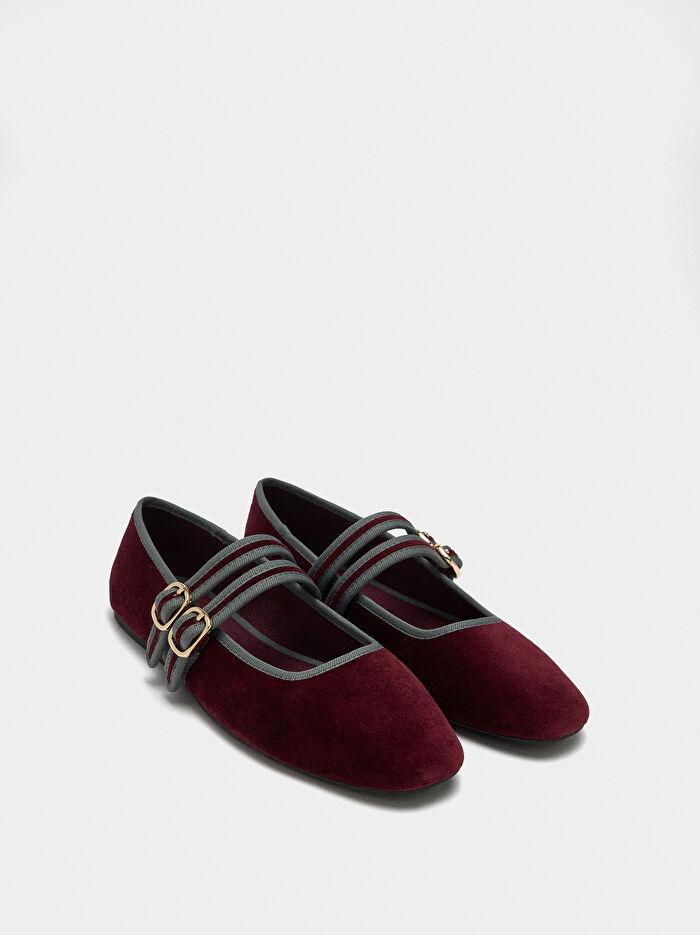 Çift Tokalı Kumaş Babet