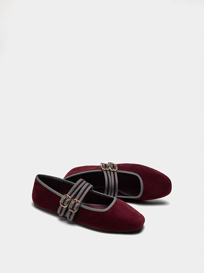 Çift Tokalı Kumaş Babet