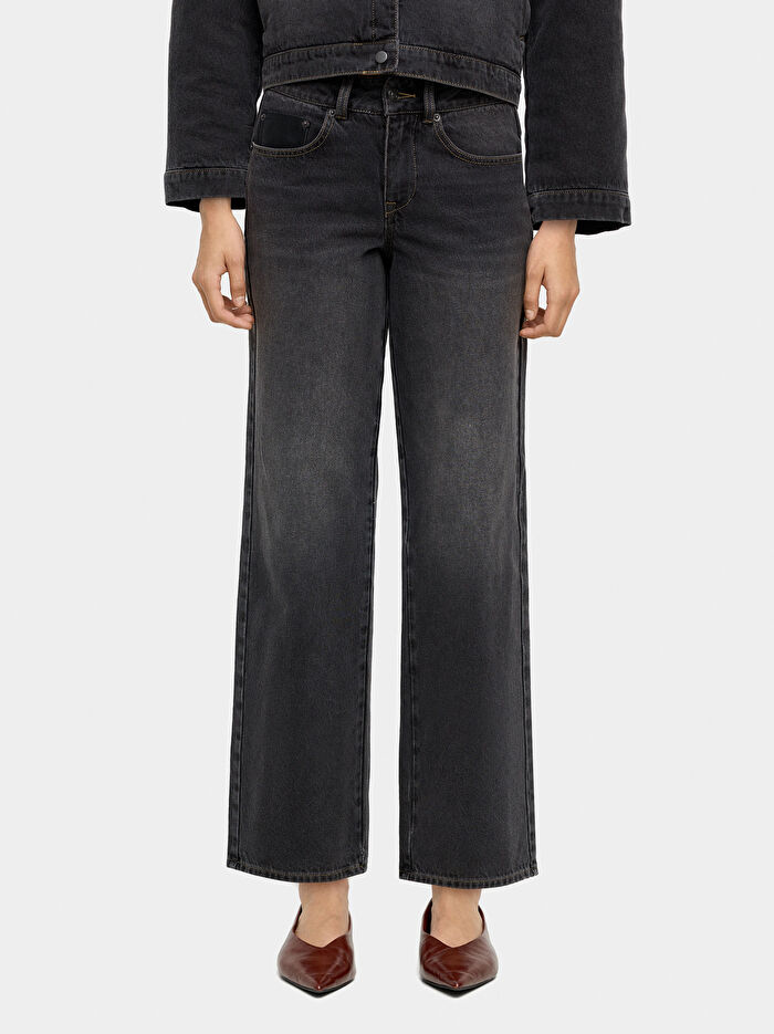 Yıkanmış Efektli Denim Pantolon