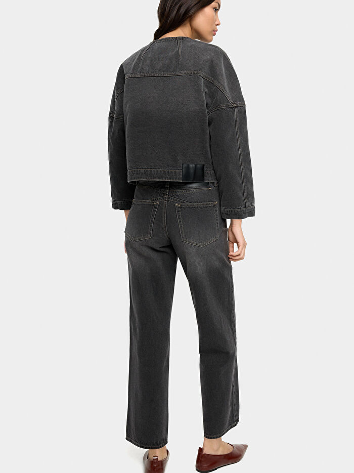 Yıkanmış Efektli Denim Pantolon