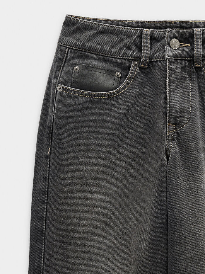 Yıkanmış Efektli Denim Pantolon