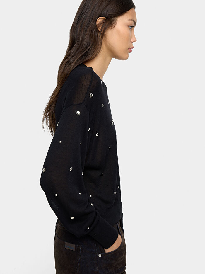 Zımba Detaylı Triko Kazak