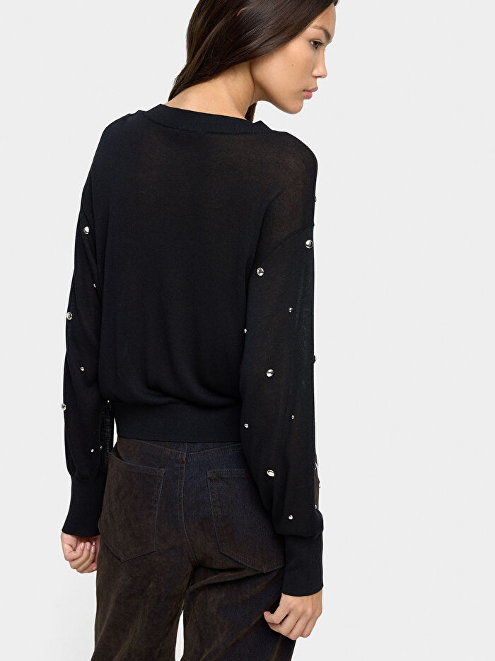 Zımba Detaylı Triko Kazak