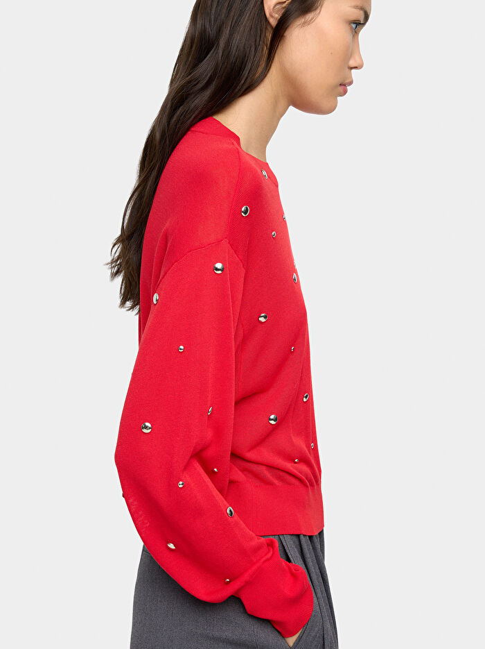 Zımba Detaylı Triko Kazak