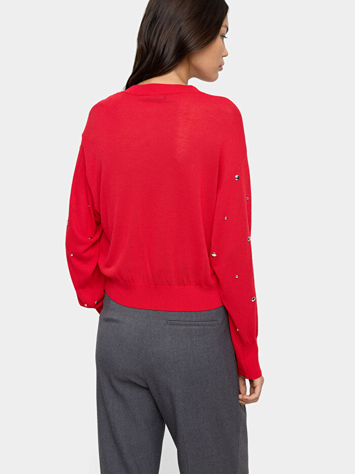 Zımba Detaylı Triko Kazak