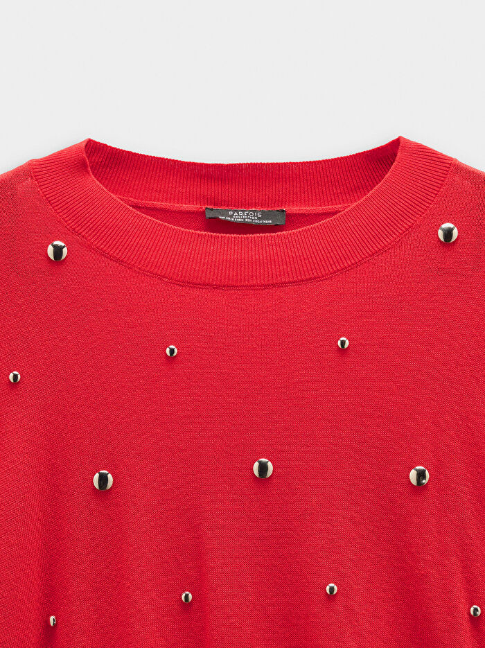 Zımba Detaylı Triko Kazak