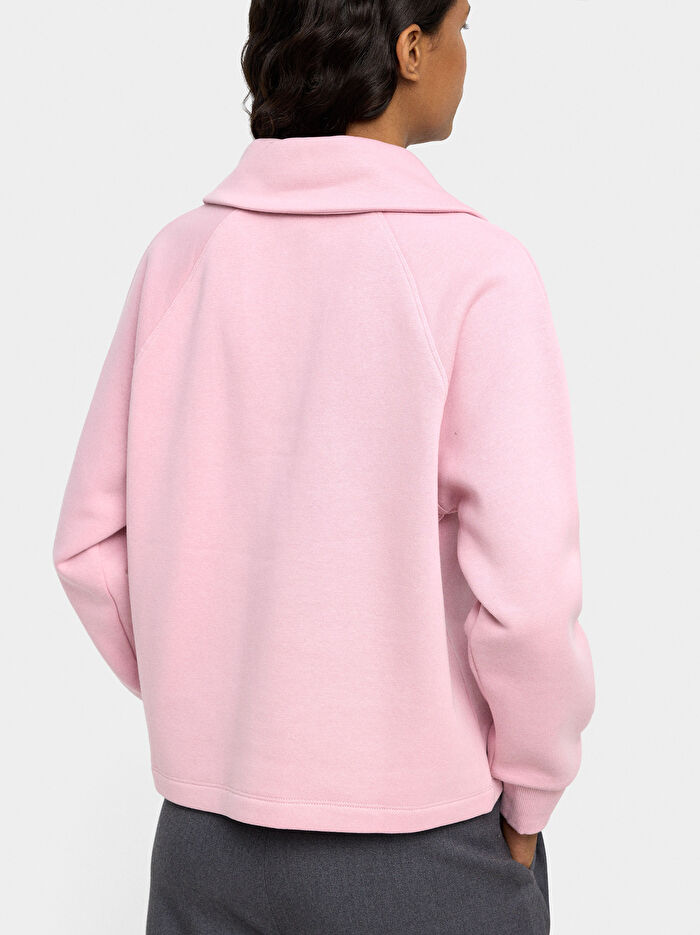 Polo Yakalı ve Çizgili Sweatshirt