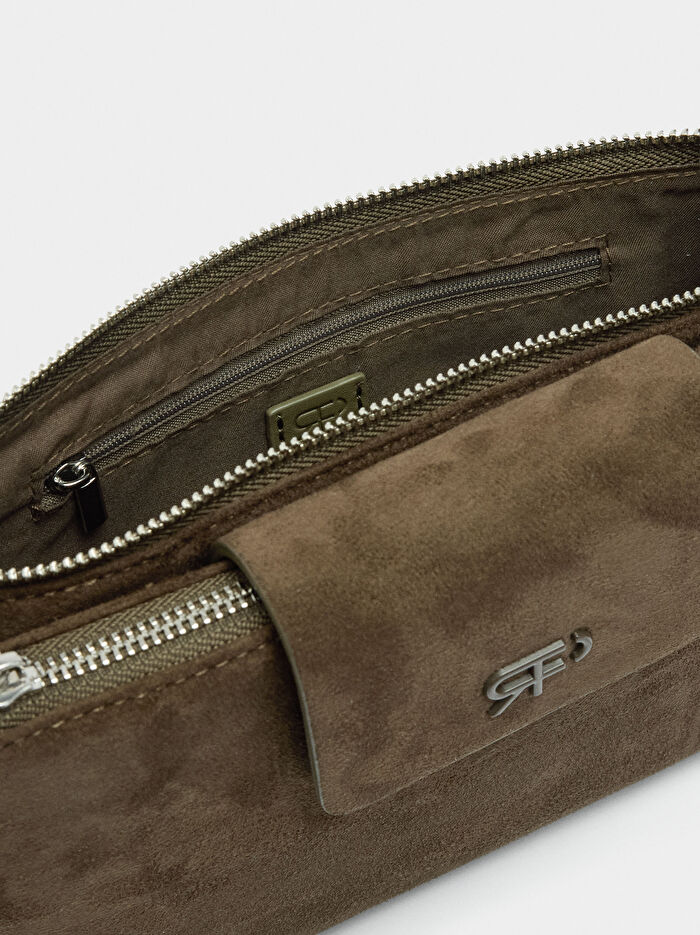 Deri Efektli Çapraz Askılı Çanta