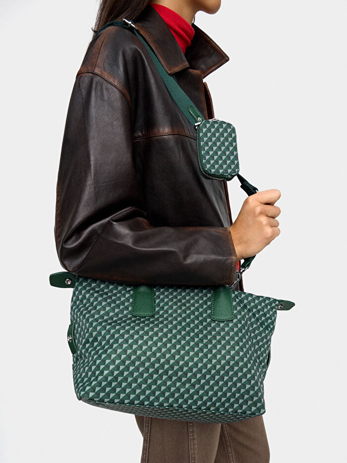 Desenli Teknik Kumaş Tote Çanta