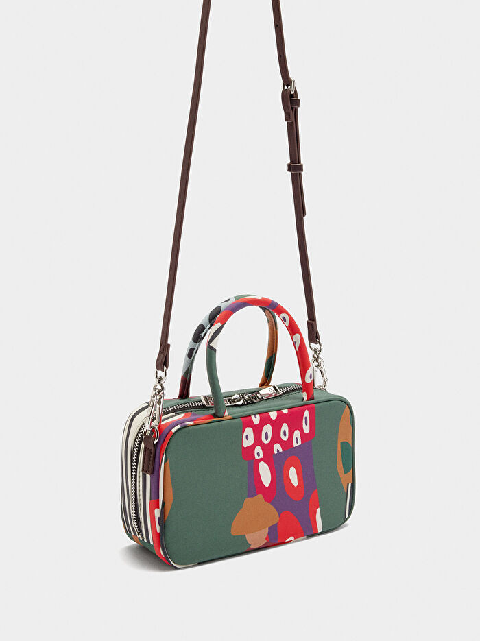 Desenli Teknik Kumaş Bowling Çanta