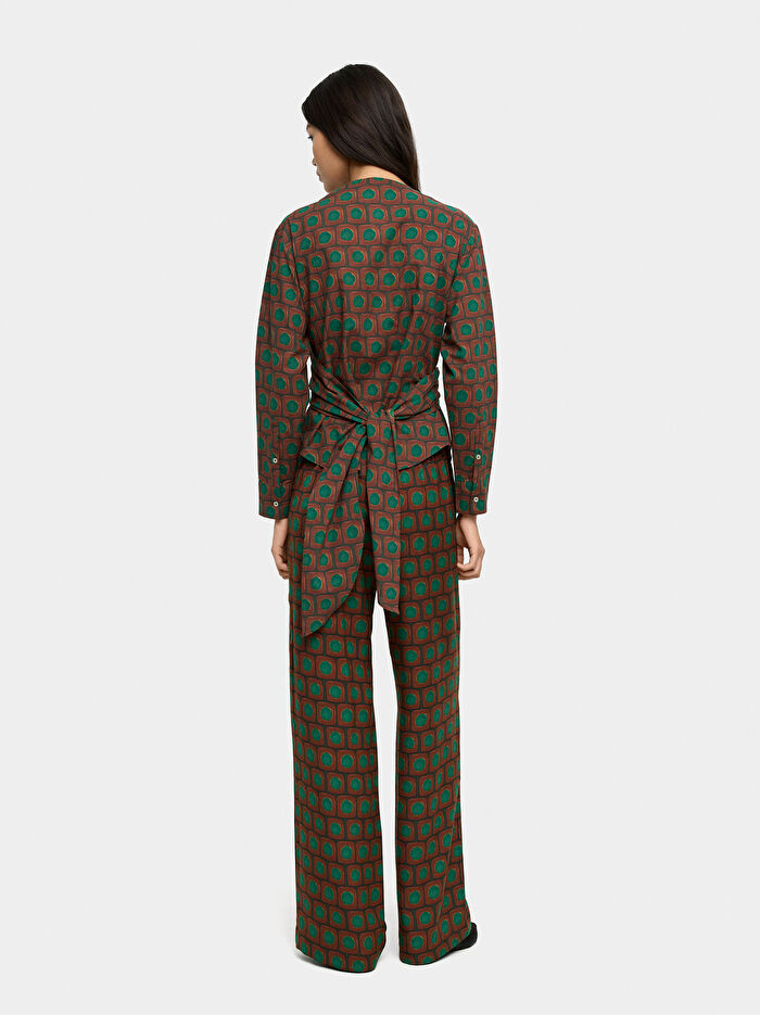 %100 Pamuklu Desenli Pantolon