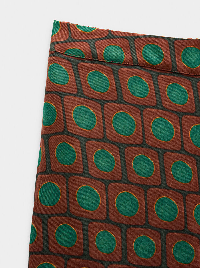 %100 Pamuklu Desenli Pantolon