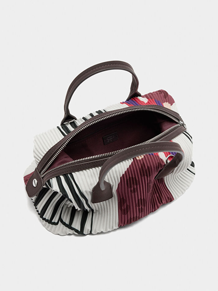 Desenli Teknik Kumaş Tote Çanta