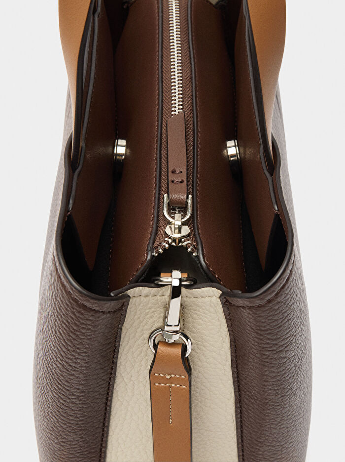 Renk Bloklu Tote Çanta