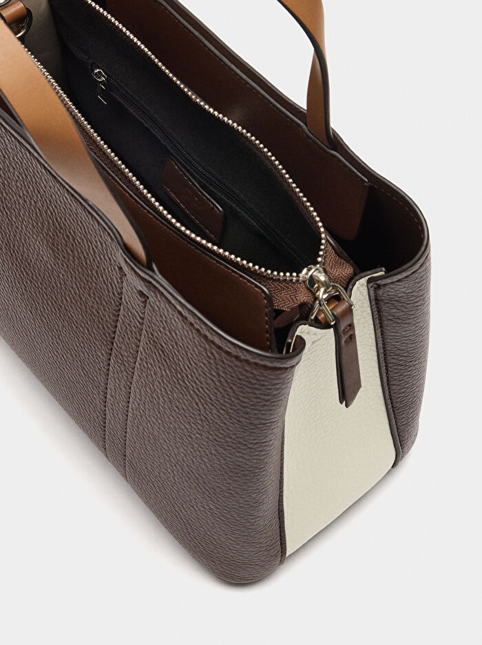 Renk Bloklu Tote Çanta