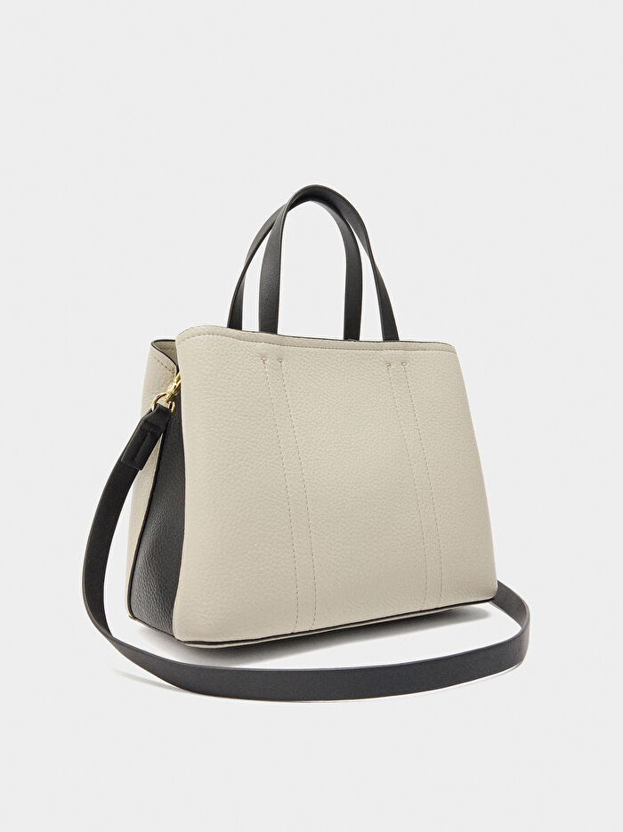 Renk Bloklu Tote Çanta