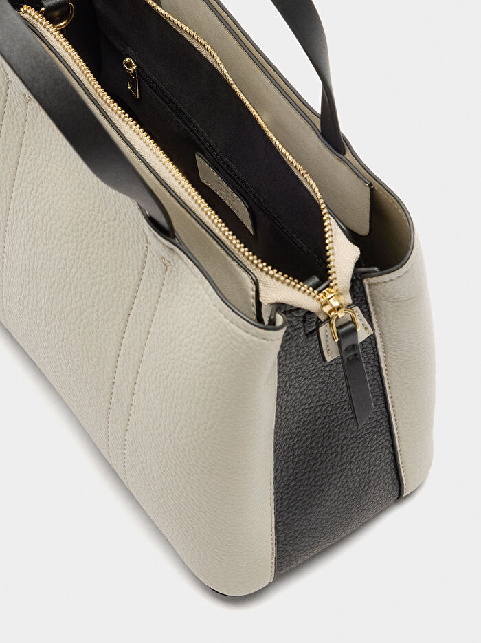 Renk Bloklu Tote Çanta