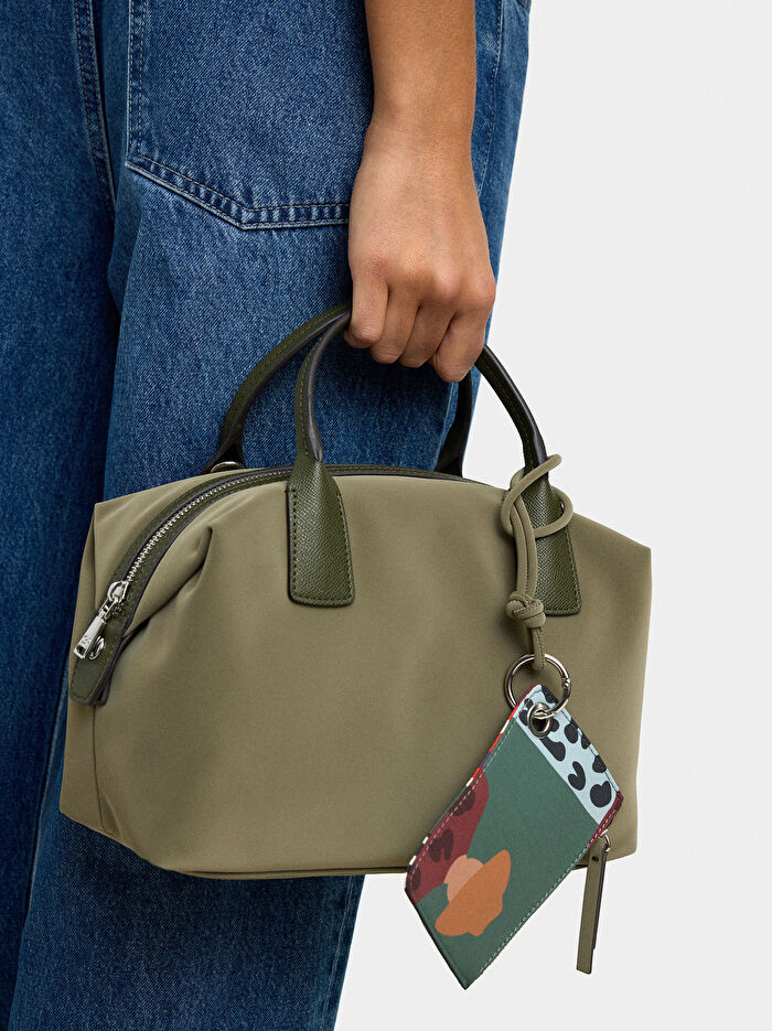 Kadife Dokulu Askılı Tote Çanta