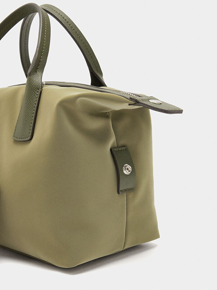 Kadife Dokulu Askılı Tote Çanta