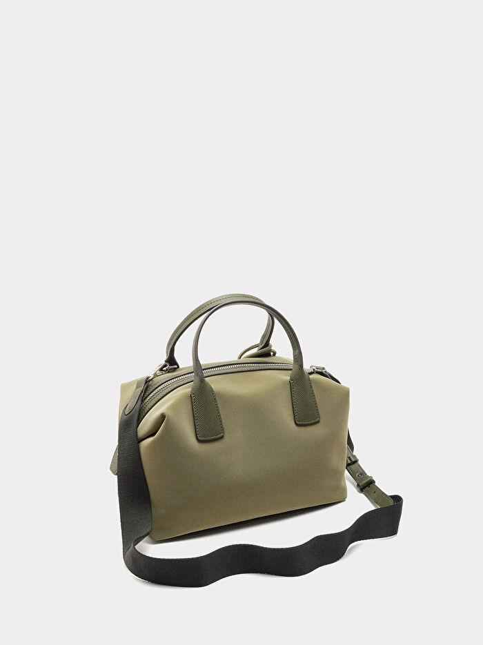 Kadife Dokulu Askılı Tote Çanta