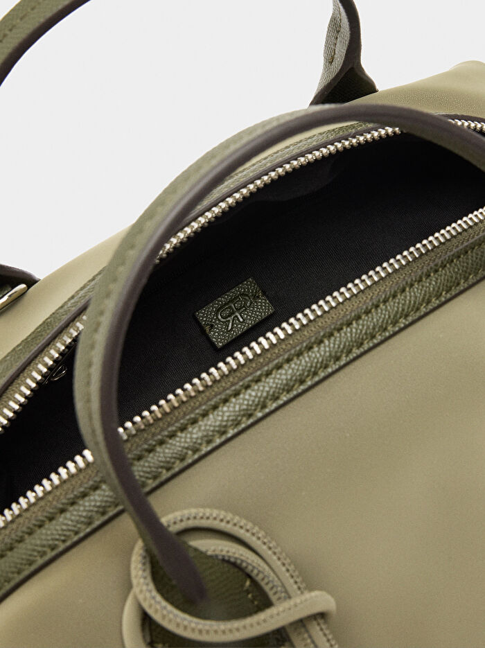 Kadife Dokulu Askılı Tote Çanta