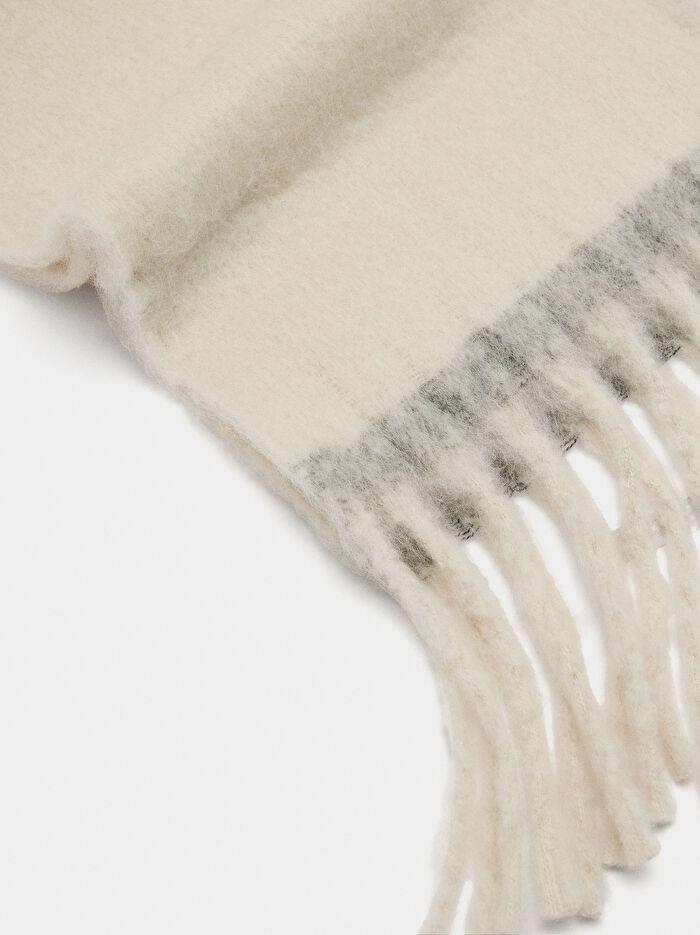 Püsküllü Yün Karışımlı Atkı