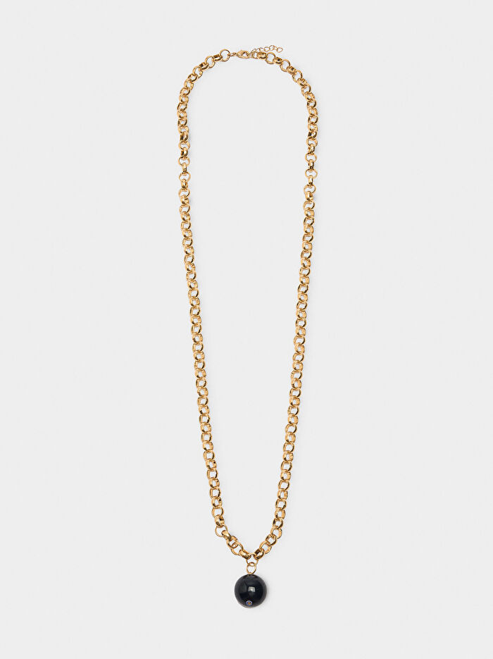 Küresel Uçlu Zincir Kolye