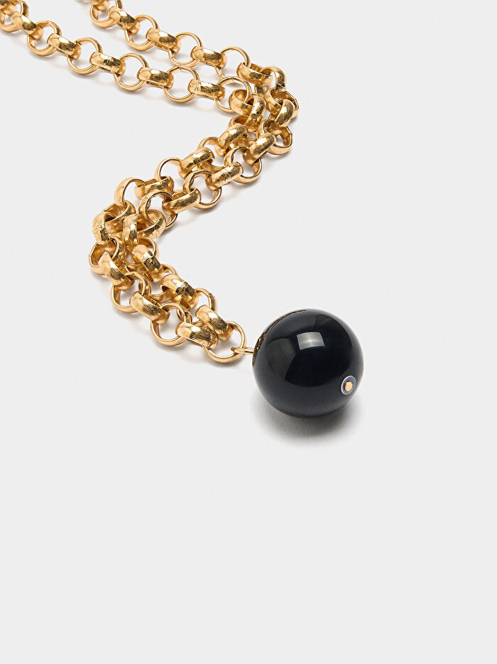 Küresel Uçlu Zincir Kolye